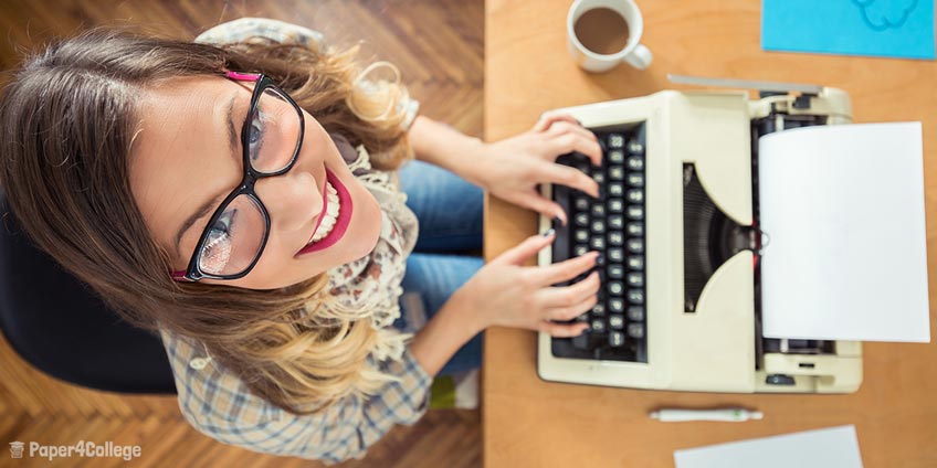 Female Writer and Typewriter