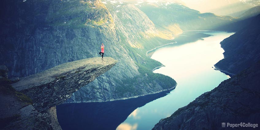 Girl on Edge of Cliff