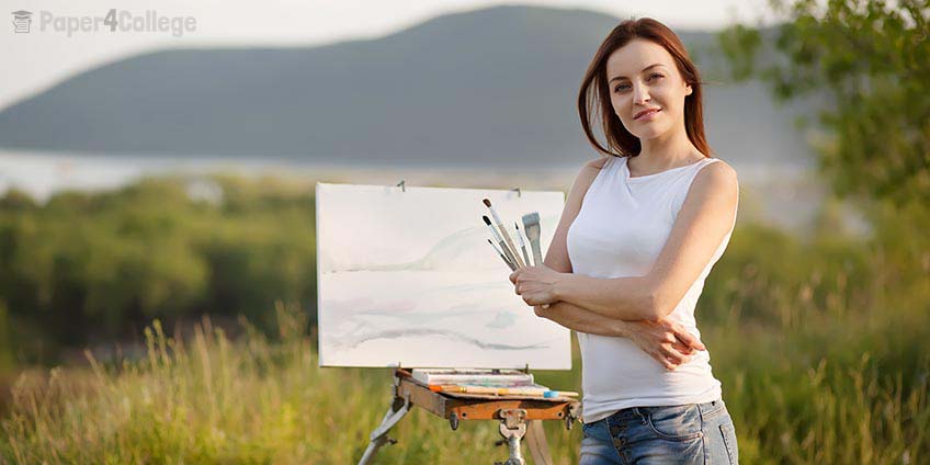 Girl Painting a Picture