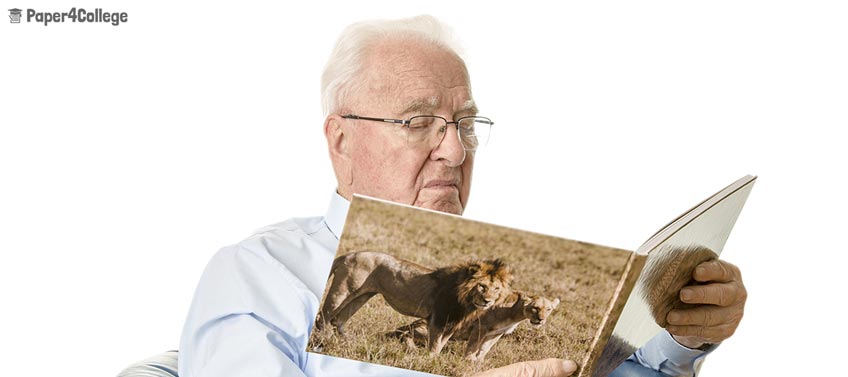 Old Man with Big Book