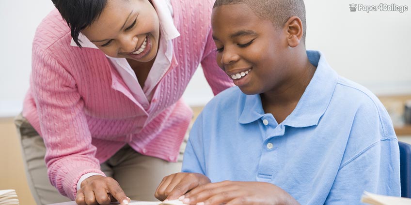 One Student and Teacher at Class