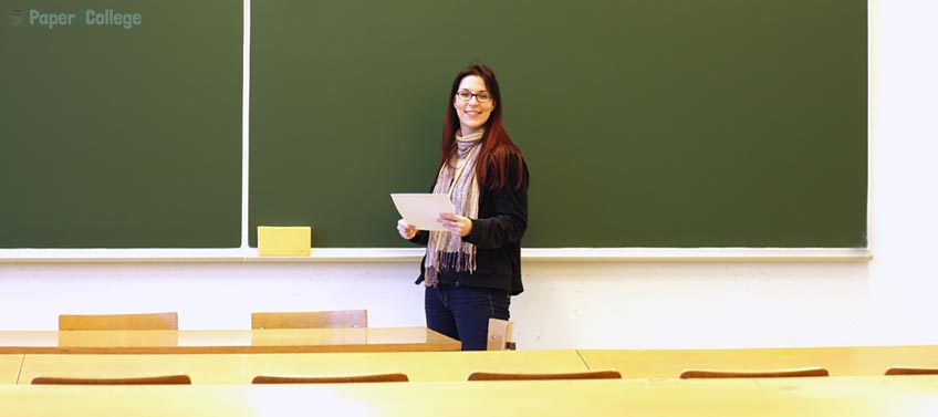 Teacher in Empty Classroom