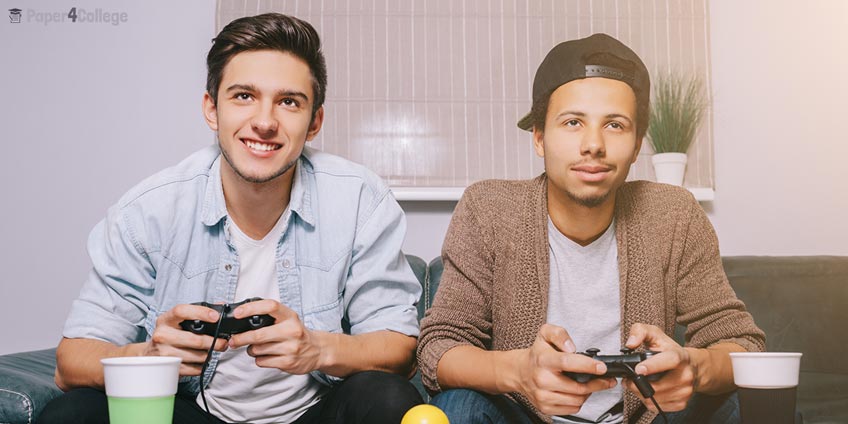 Two Guys Sitting on the Bed